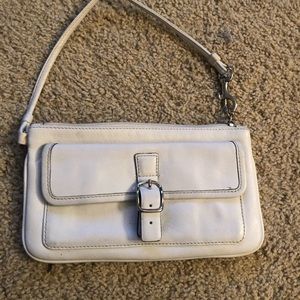 Coach leather large front pocket wristlet